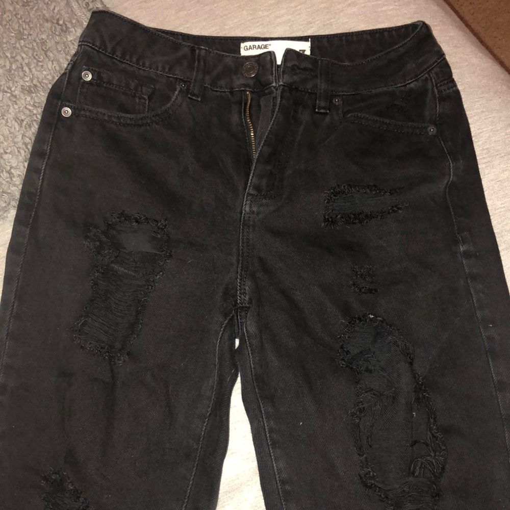 Black ripped mom jeans from Garage